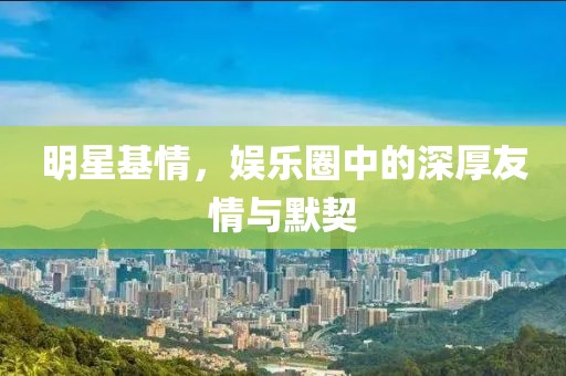 明星基情，娱乐圈中的深厚友情与默契