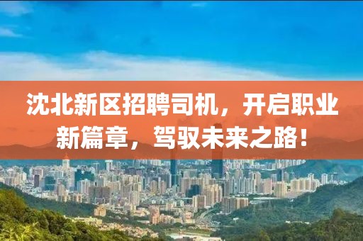 沈北新区招聘司机，开启职业新篇章，驾驭未来之路！