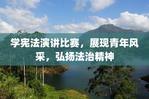 学宪法演讲比赛，展现青年风采，弘扬法治精神