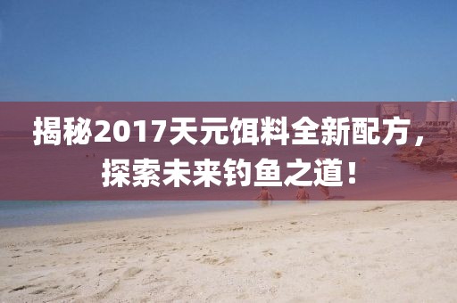 揭秘2017天元饵料全新配方，探索未来钓鱼之道！