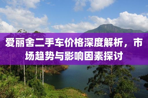 爱丽舍二手车价格深度解析，市场趋势与影响因素探讨
