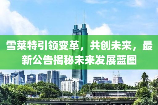 雪莱特引领变革，共创未来，最新公告揭秘未来发展蓝图