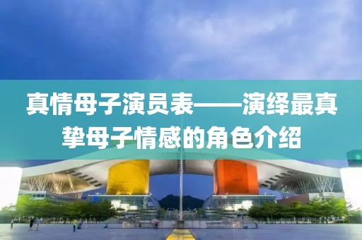 真情母子演员表——演绎最真挚母子情感的角色介绍