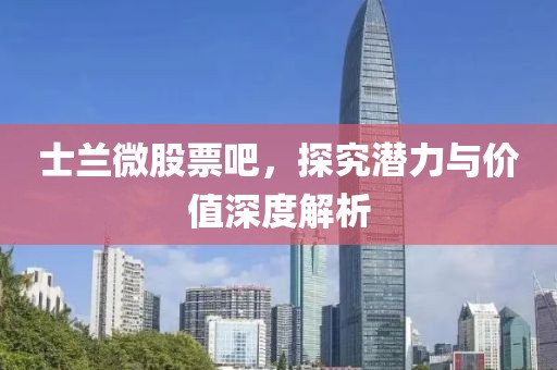 士兰微股票吧，探究潜力与价值深度解析