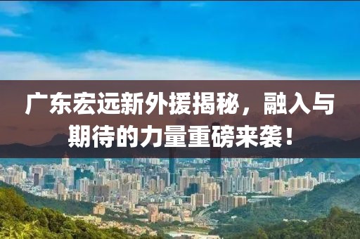 广东宏远新外援揭秘，融入与期待的力量重磅来袭！