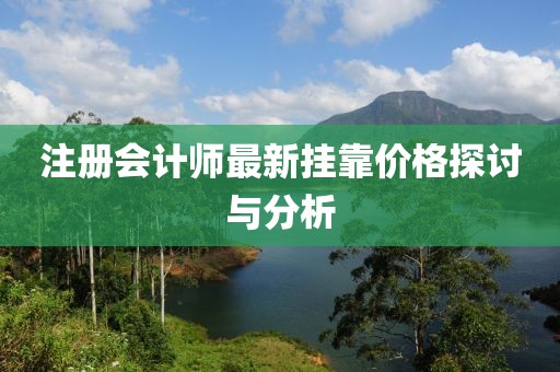注册会计师最新挂靠价格探讨与分析